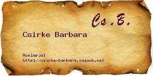 Csirke Barbara névjegykártya