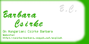 barbara csirke business card